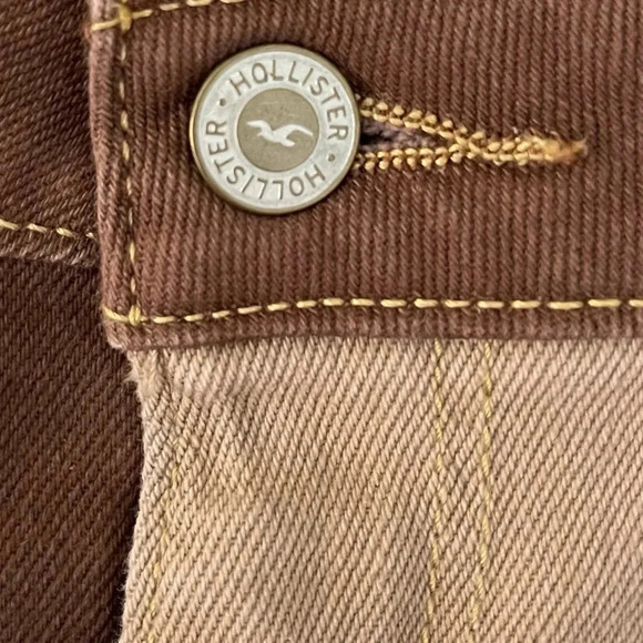 HOLLISTER ULTRA HIGH-RISE BROWN PATCHWORK DAD JEANS SIZE 9 - Picture 10 of 11